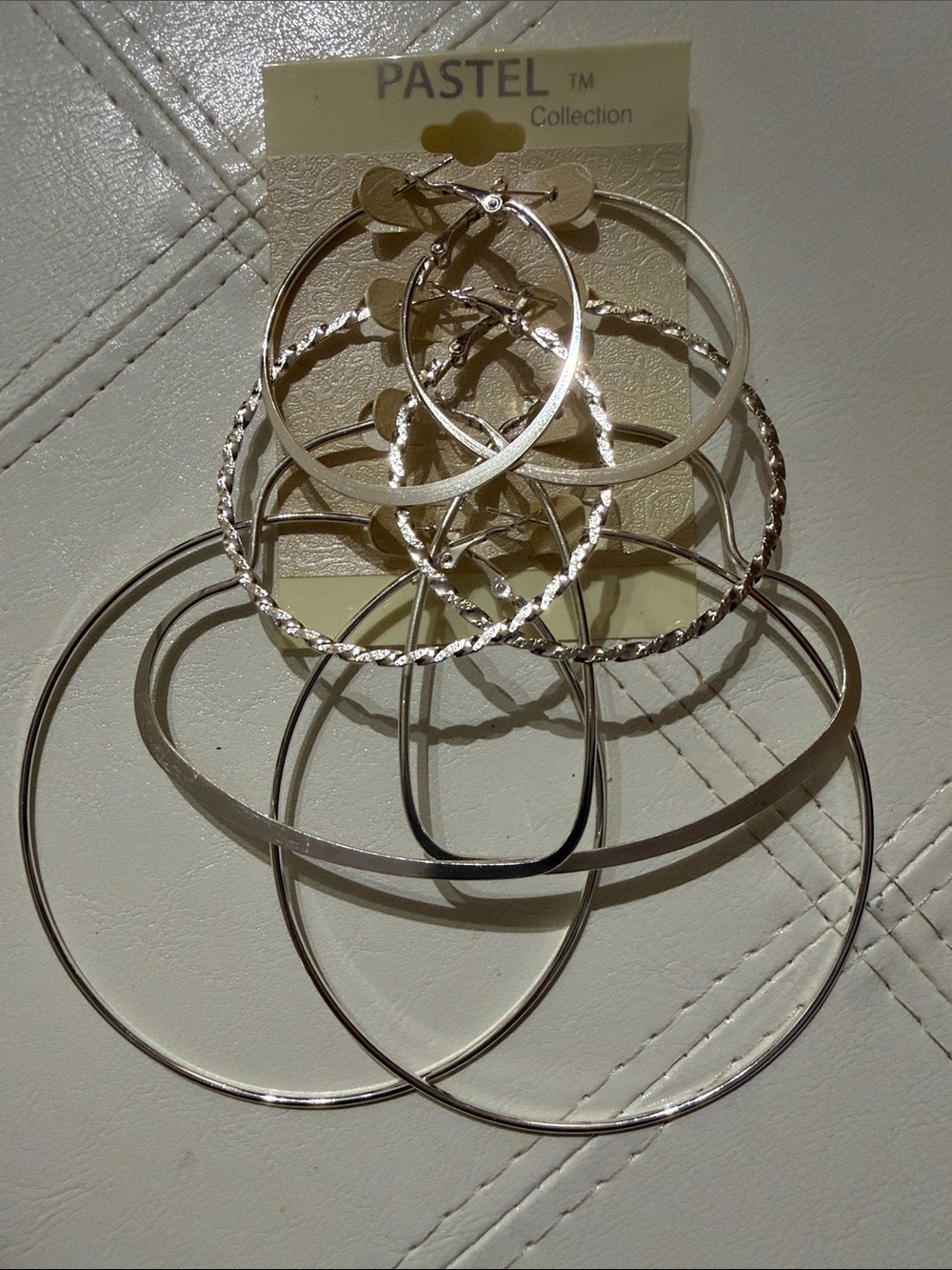 Pastels Silver-Tone Mixed Hoop Earring Set